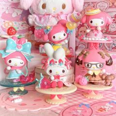 美楽蒂アフタヌーンティーシリーズ三麗鴎盲箱公仔フィギュア少女心人形テーブル置物女の子プレゼント