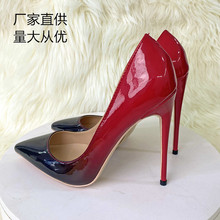 �羳��ó����2022���¿��ɫ���¸߸�ЬŮ12CM��ͷϸ��ǳ�ڵ�Ь