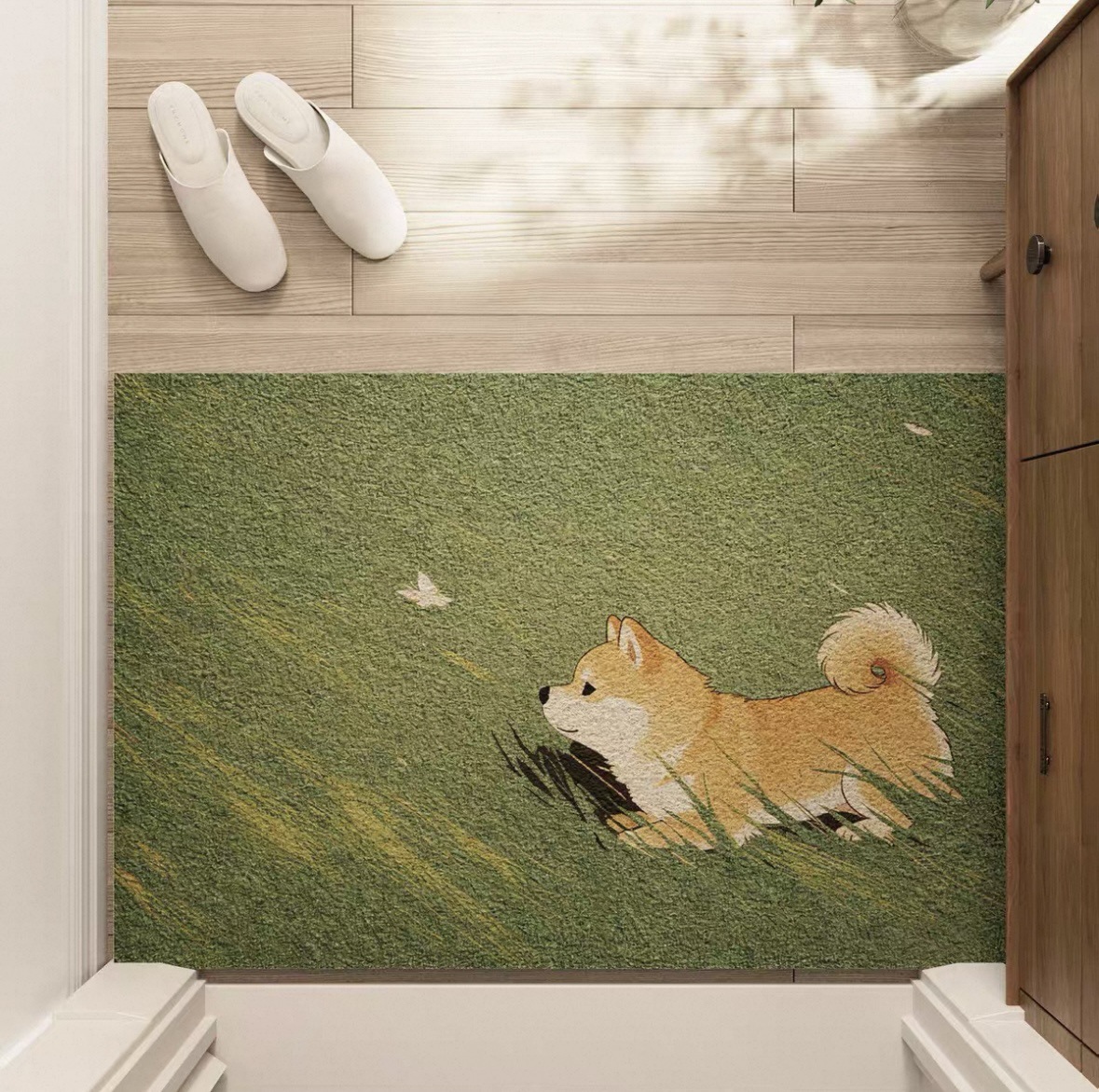 Grassland Small Animal Design Silk Loop Door Mat, Household Carpet, Entryway Dust Removal Non-Slip Foot Mat, Customizable Mat, Dropshipping Available