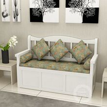 实木长椅沙发椅双人实木沙发两用地中海储物沙发凳一体储物长椅