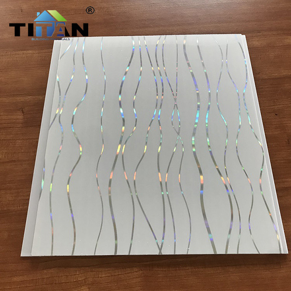 Producción y procesamiento de refuerzo de PVC de comercio exterior de 30 cm, película de transferencia recubierta, panel de pared de línea de 25 anchos