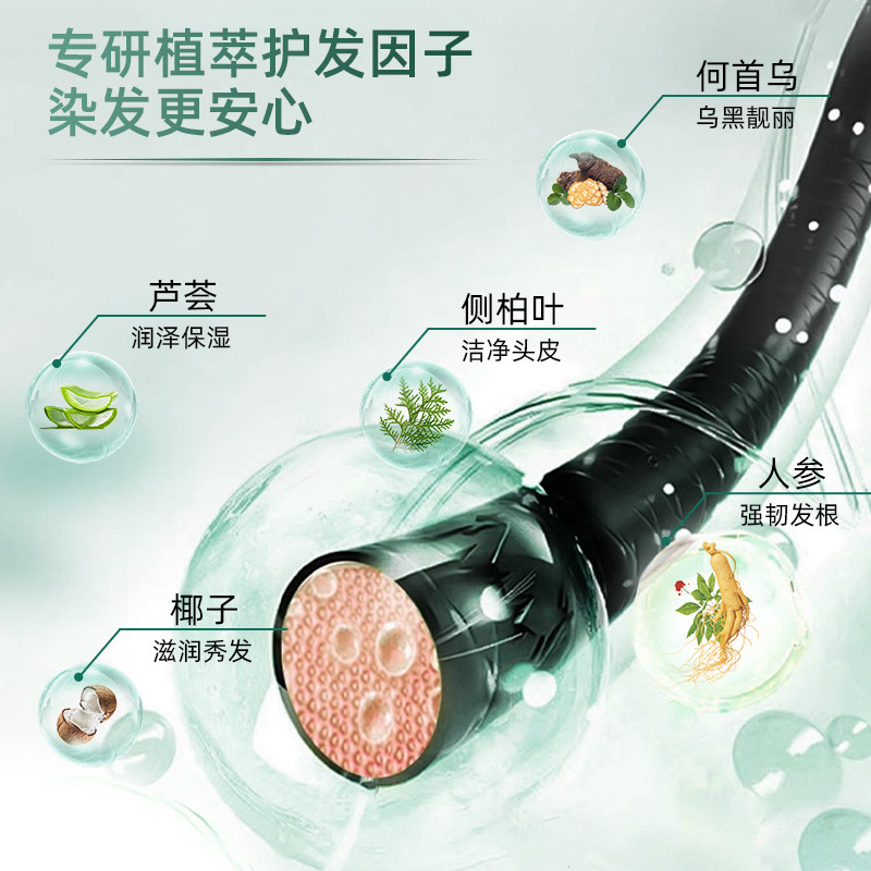 润丝丹正品染发剂植物天然纯一梳黑色染发膏女男遮盖白发染发梳子|undefined