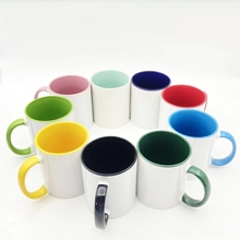 简约马克杯内彩杯色釉杯印广告商务LOGO办公实用定 制彩色陶瓷杯