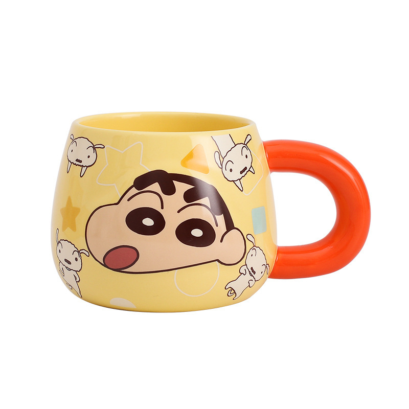 Autenticamente autorizado lápiz pequeño nuevo relieve de cerámica taza de marca encantadora caricatura de alto valor facial taza de pareja de oficina