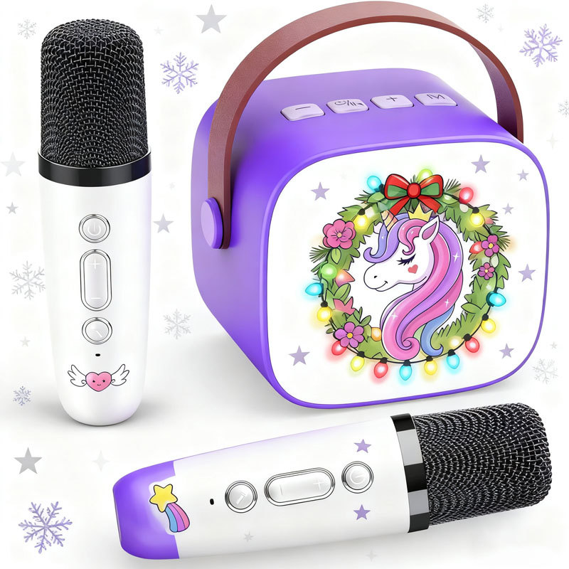 Bluetooth Speaker Wireless Karaoke Microphone Heavy Bass Singing Device Cross-Border P2/K1_voghion.com