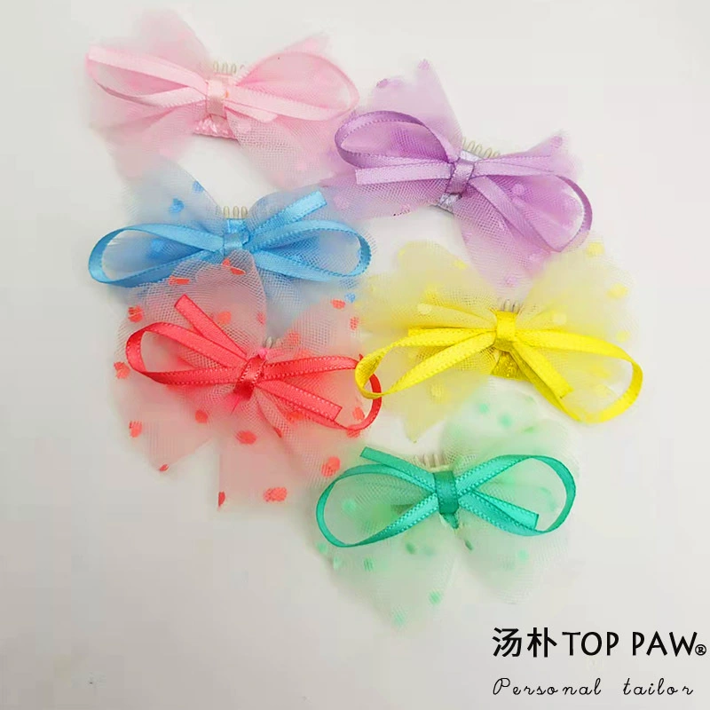 Новый корейский волнистый бант для домашних животных ручной работы голова цветок собака заколка для волос Йоркширский гребень сломанная заколка для волос