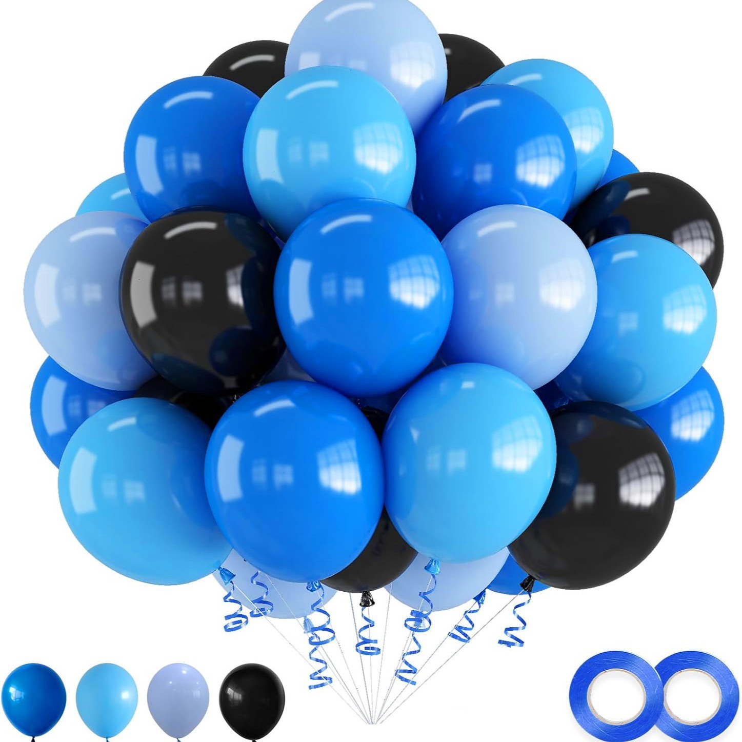 30pcs set azul y negro para enviar cinta