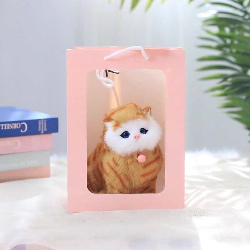 La cola puede llamar activa simulación de gato muñeca juguete de peluche simulación de gato modelo de animales adornos regalos de gato