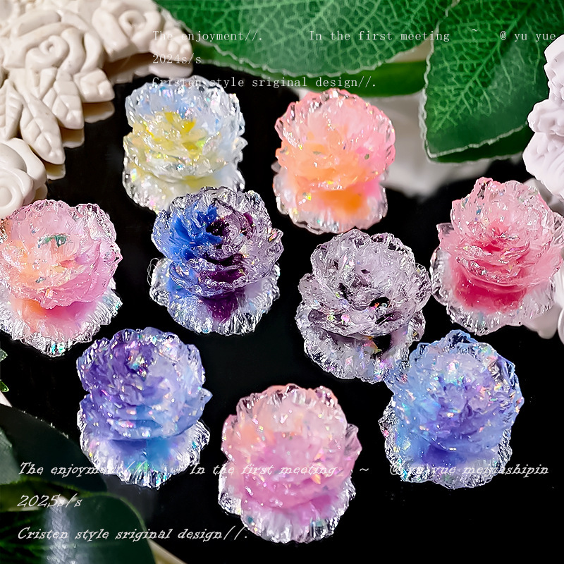 New 23mm Cloud Brocade Peony Flower Nail Art Accessories Luminous Stereo DIY Mobile Phone Case Refrigerator Magnet Decoration Material New 23mm Cloud Brocade Peony Flower Nail Art Accessories Luminous Stereo DIY Mobile Phone Case Refrigerator Magnet Decoration Material