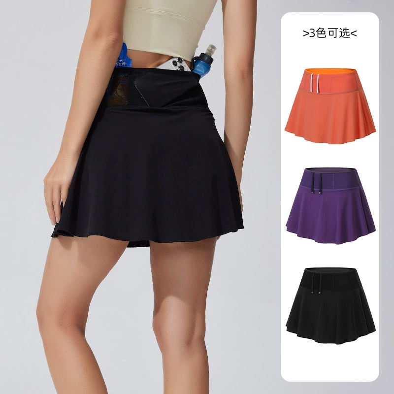 Летняя свободная фальшивая две анти-легкая спортивная юбка