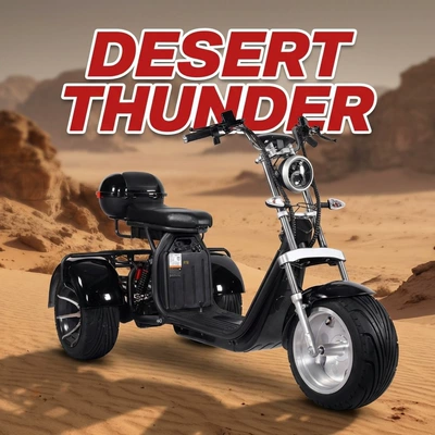 Cross-border EEC Harley electric tricycle, wide-tire off-road model, MSDS-certified electric vehicle, two-wheeled adult scooter