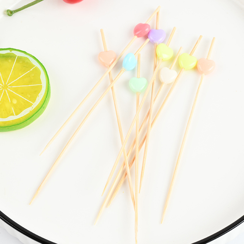 Tabas de bambú desechables de color amor tablas de fruta supermercado de comida de prueba tablas de bambú creativas en stock al por mayor