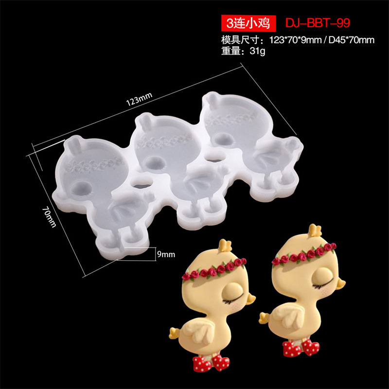 Pascua mariposa conejo huevo molde de silicona al por mayor