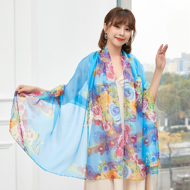 Summer Sunscreen Chiffon Printed Scarf Rectangular Shawl Scarf Beach Scarf Scarf Large Scarf for Women Summer Sunscreen Chiffon Printed Scarf Rectangular Shawl Scarf Beach Scarf Scarf Large Scarf for Women