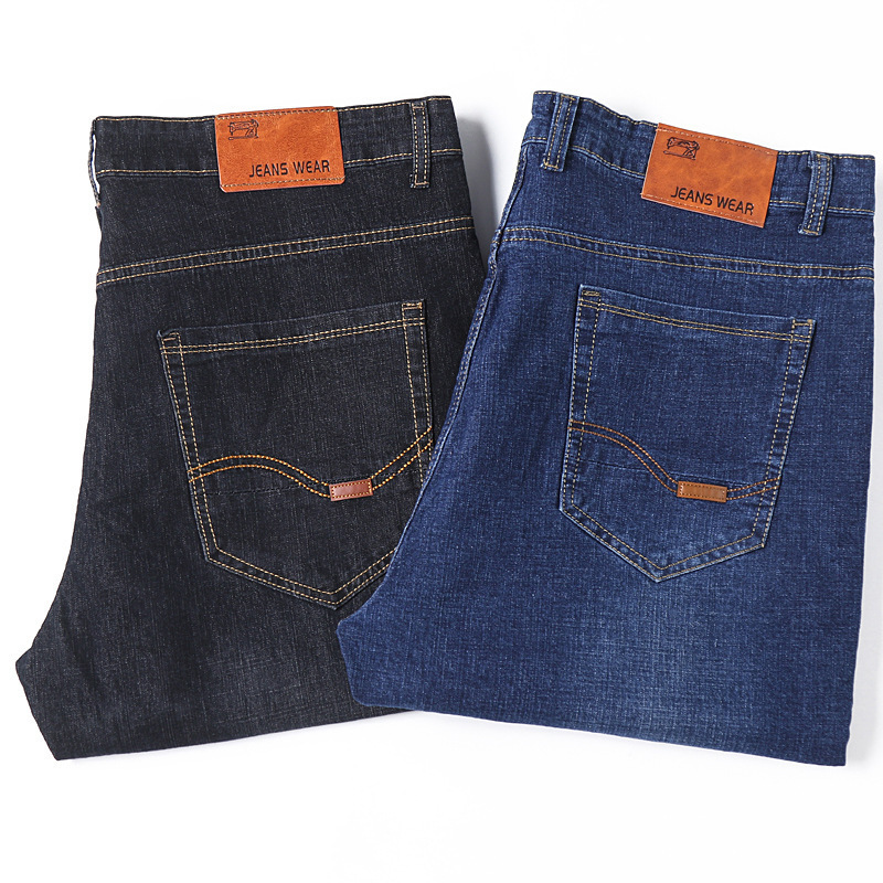 Summer Jeans for Men, Straight-Leg, Versatile, Suitable for Young and Middle-Aged Men, Work Pants for Construction Sites, Welding, Masonry, and Bricklaying, with Slight Stretch