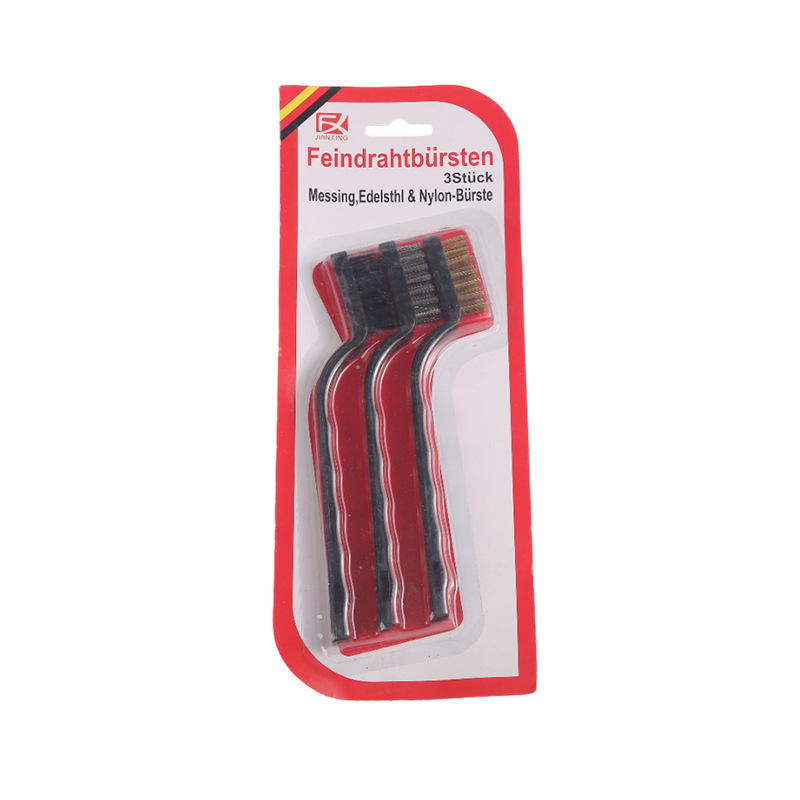 Cepillo de dientes de alambre de acero conjunto de tres piezas cepillo de limpieza de cocina cepillo de desincrustación de metal cepillo de óxido de alambre de acero alambre inoxidable