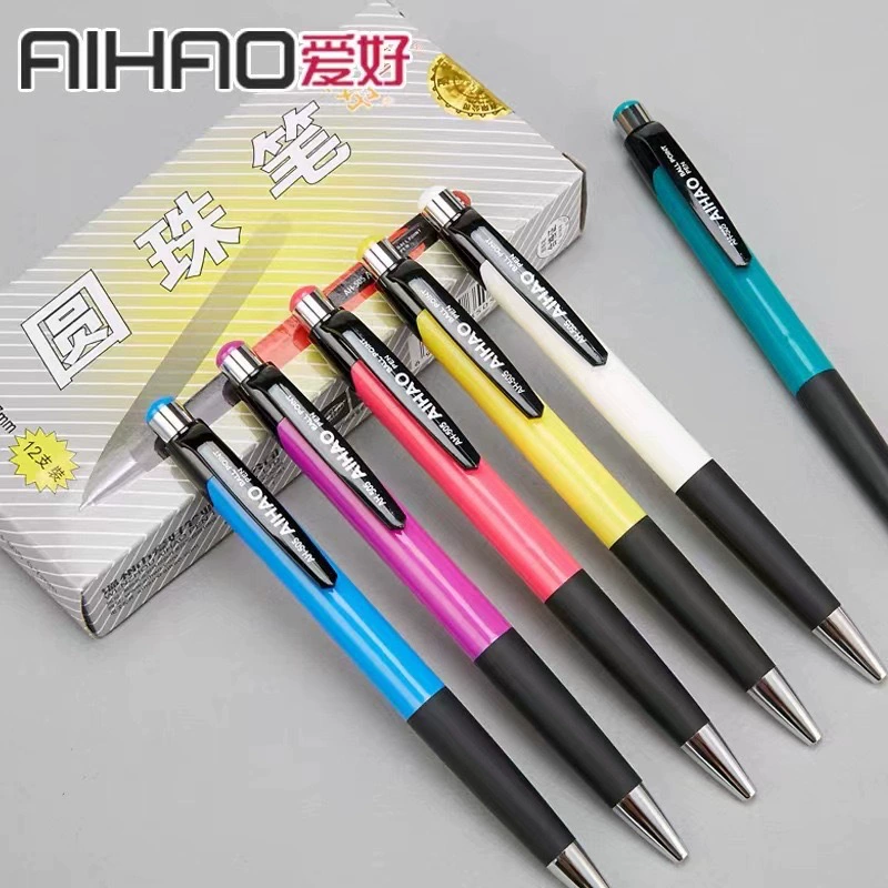 爱好 Blue multicoloured classic ballpoint pen for office, 0.7mm