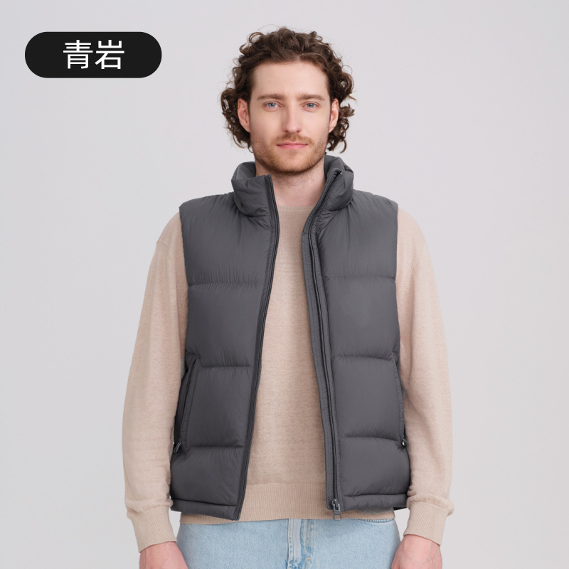 白鸭绒立领加厚羽绒马甲男士背心2025年新款秋冬保暖休闲外套批发|undefined