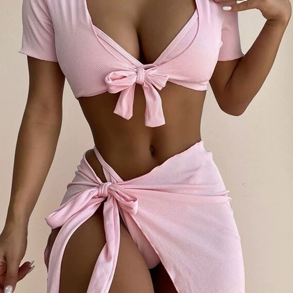 (Кросс-бордерная торговля), набор, разноцветный купальник в 4 части, европейский стиль