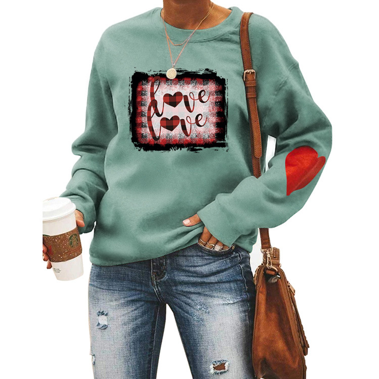 Women's Hoodies Long Sleeve Rib-knit Casual Letter Heart Shape display picture 23