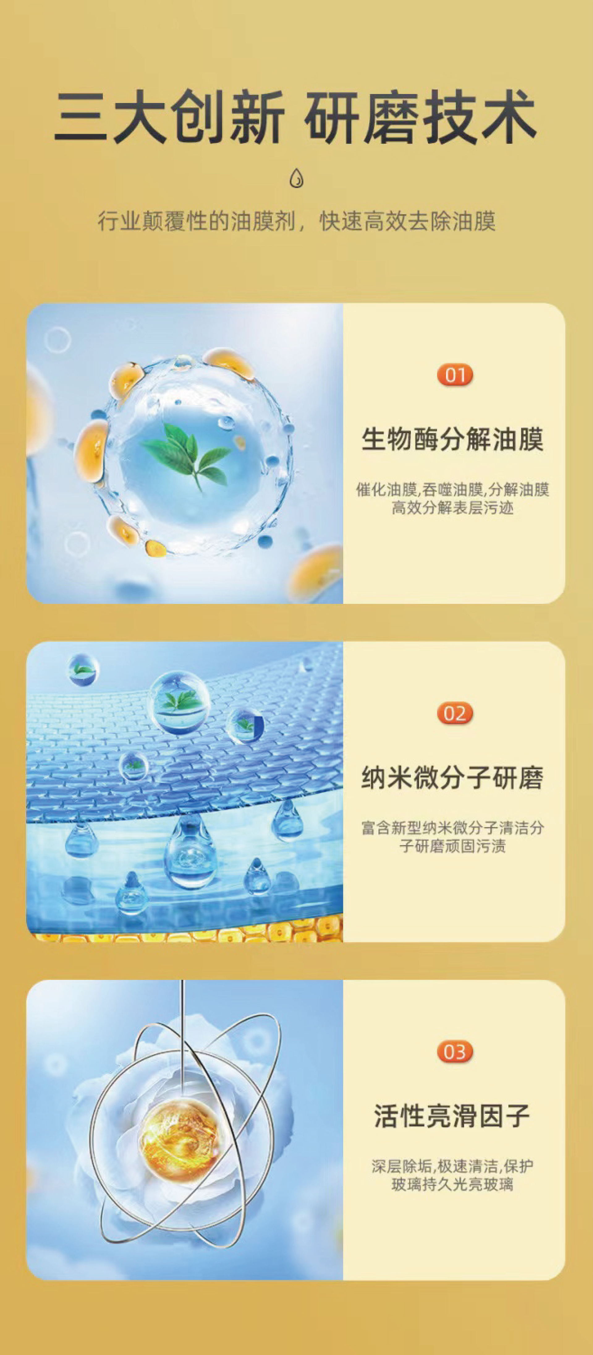 Car Glass Oil Film Cleaner, Front Windshield Remover, Car Window Cleaning Supplies, Powerful Stain Remover and Oil Film Remover