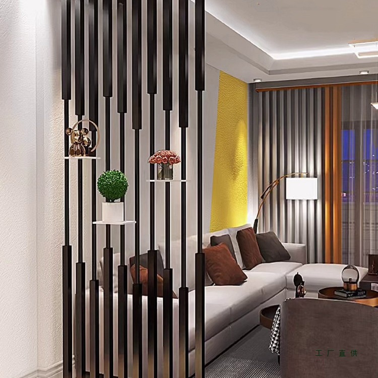Simple Modern Living Room Partition Screen Office Hotel Exhibition Hall Entrance Column Stainless Steel Grille