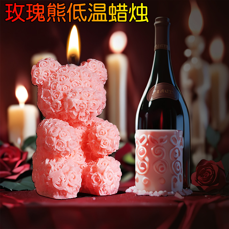 Rose Low-Temperature Massage Candle for Couples, Soy Wax, 85g — detail image 26