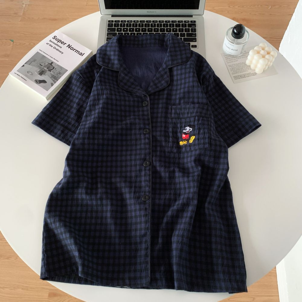Tres piezas transfronterizas pijamas de primavera y verano nubes de algodón cardigan de mangas cortas pantalones cortos nuevos dulces lindos ropa para el hogar