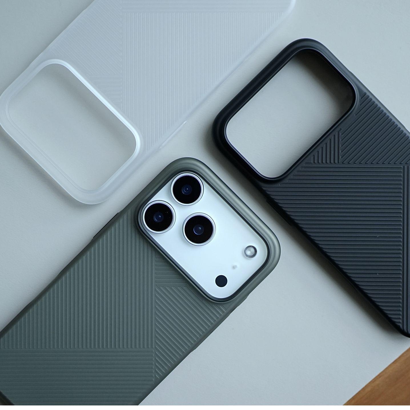 Passend für iPhone 17 Pro Max, ultradünne Handyhülle mit geometrischer Struktur, schlichte, matte, halbtransparente Hartschalen-Hülle_voghion.com
