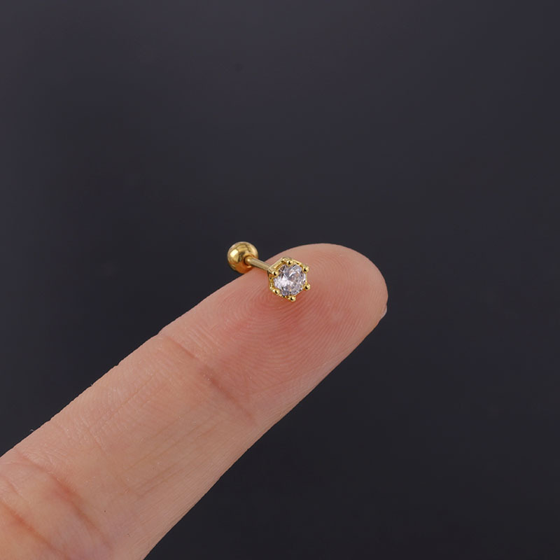 Fashion simple rod zircon earrings