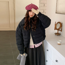 英伦风时尚轻薄棉服女2025新款翻领秋冬季宽松外套小香风批发