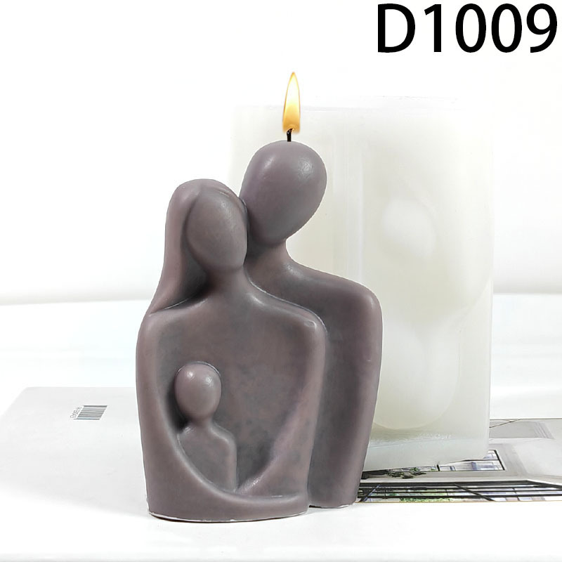 Abstract Art Family of Three Silicone Mold DIY Handmade Aromatherapy Candle Plaster Decorative Ornament Model D1009 Abstract Art Family of Three Silicone Mold DIY Handmade Aromatherapy Candle Plaster Decorative Ornament Model D1009