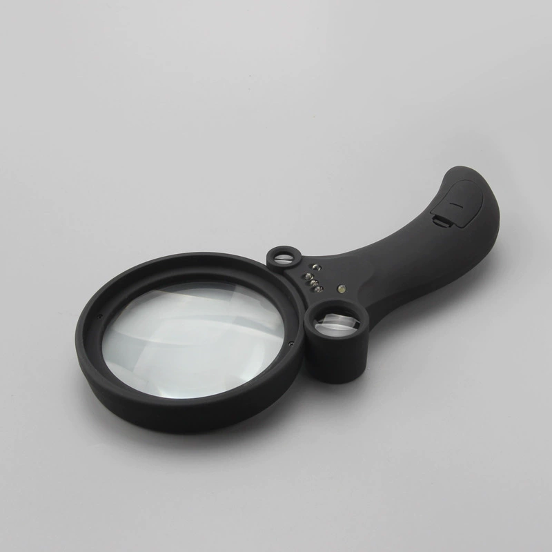 Ручная пластиковая со светодиодной лампой фиолетовая лампа 3 кратных увеличительного стекла высокой четкости для детей и студентов, читающих оптом