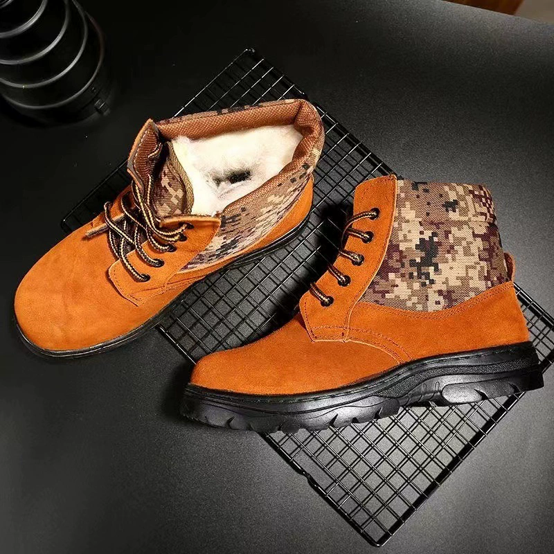 Обувь по страхованию труда Мужские зимние холодные сапоги высокие, теплые наружные противоскользящие рабочие туфли специальные толстые шерстяные туфли отцы зимние туфли