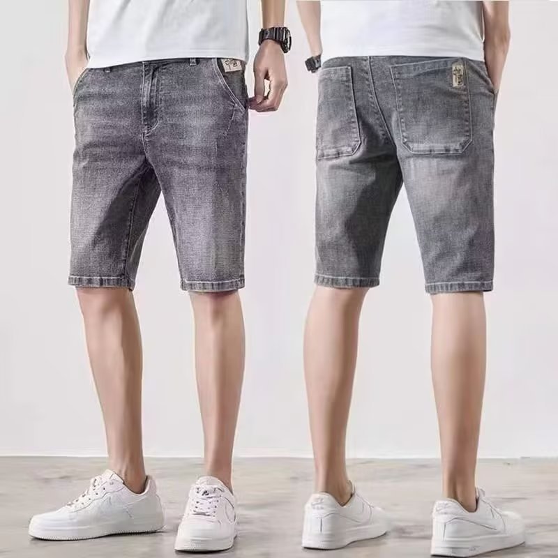 Versión coreana de pantalones de verano delgados elásticos 2024 pantalones cortos de mezclilla para hombres pantalones cortos de moda pantalones elásticos delgados