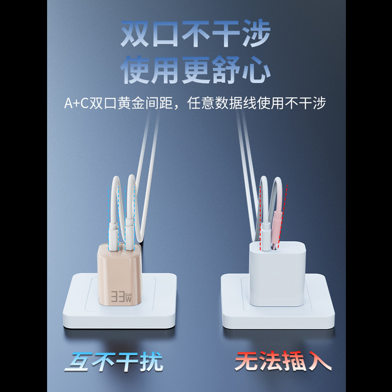 3C认证33W双口UC小冰块充电器 适用苹果16pro氮化镓GAN彩色快充头|undefined