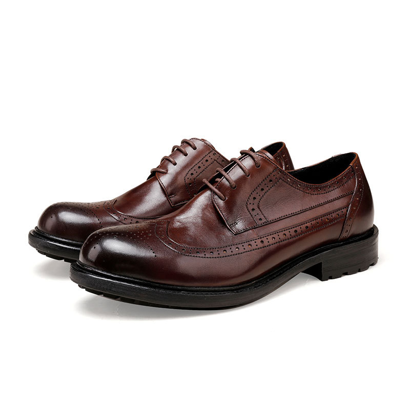 Vintage cowhide Derby wedding shoes Fashion Brock carved business formal casual leather shoes for men plus size men's shoes_vogvips.com