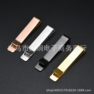 Factory Direct Supply of Clothing Accessories Stainless Steel Tie Clip Titanium Steel Glossy DIY Tie Clip