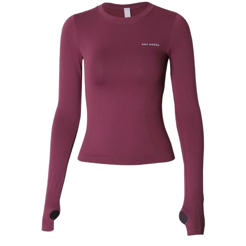 Фитнес-топ женский облегающей спорт с длинными рукавами сетка красная одежда для йоги бега тренировочная одежда тренажерный зал тренировка футболка осень