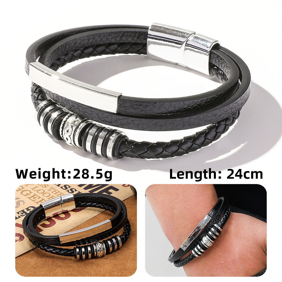 Fashion Geometric Pu Leather Unisex Bracelets display picture 2