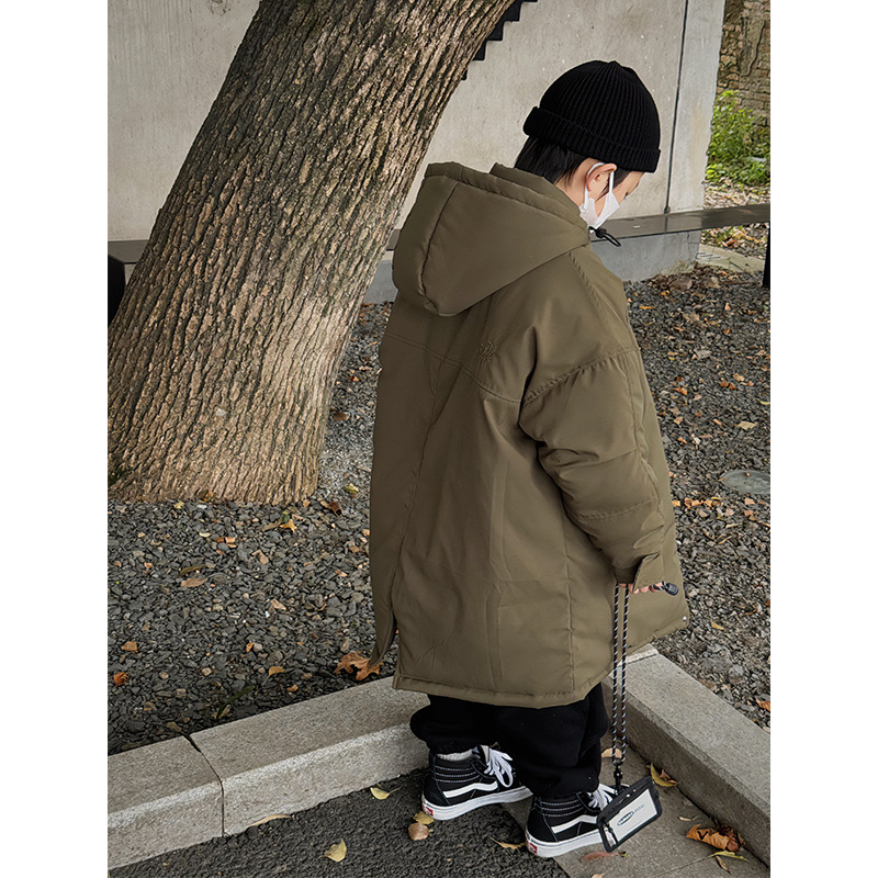 Baoduo ropa para niños Abrigo de algodón acolchado de invierno para niños 2023 nuevo abrigo de algodón acolchado engrosado de invierno abrigo de algodón acolchado de longitud media para niños moda