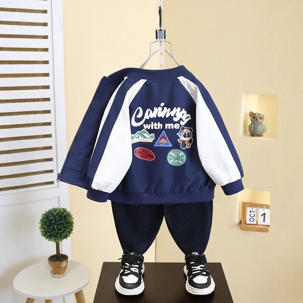 7531 chaqueta de niño 2025 primavera y otoño nuevo estilo primavera para niños traje de béisbol delgado de primavera, blusa de manga larga coreana