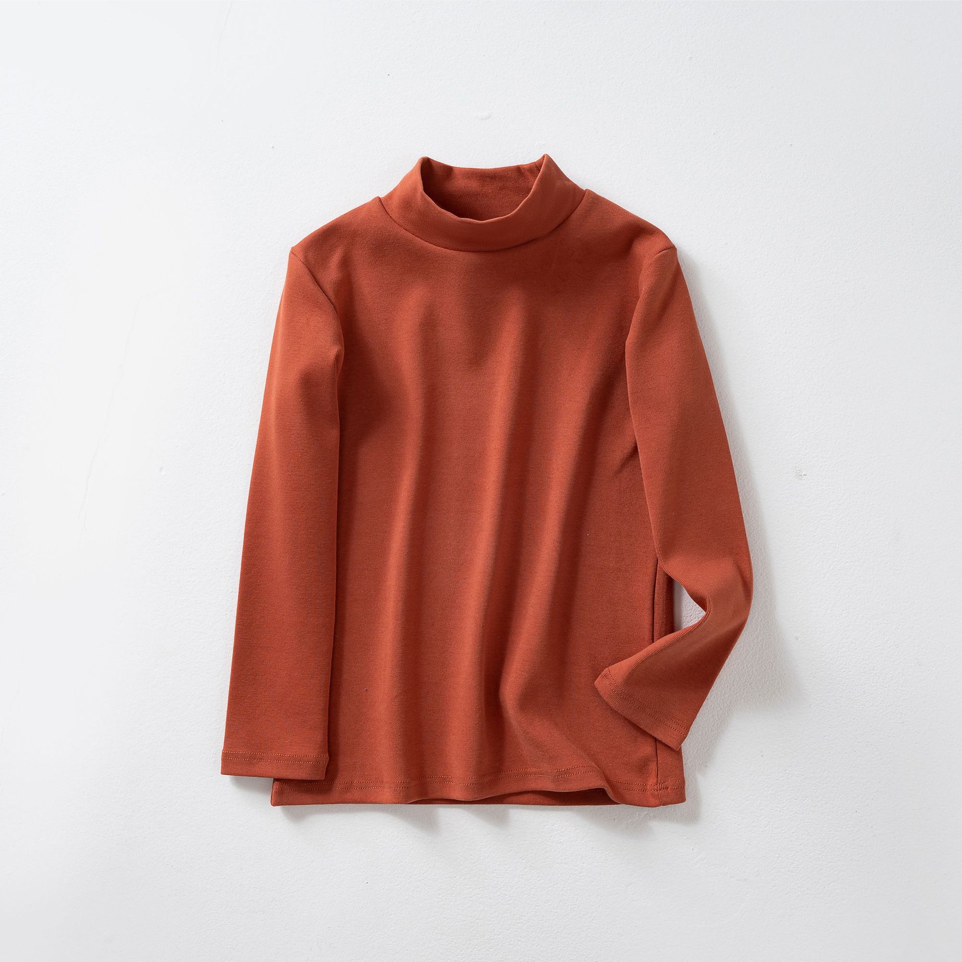 Camiseta térmica de otoño e invierno para niños, ropa infantil clase A, camisa de otoño para niños, camiseta interior de cuello medio alto de color liso para niñas.