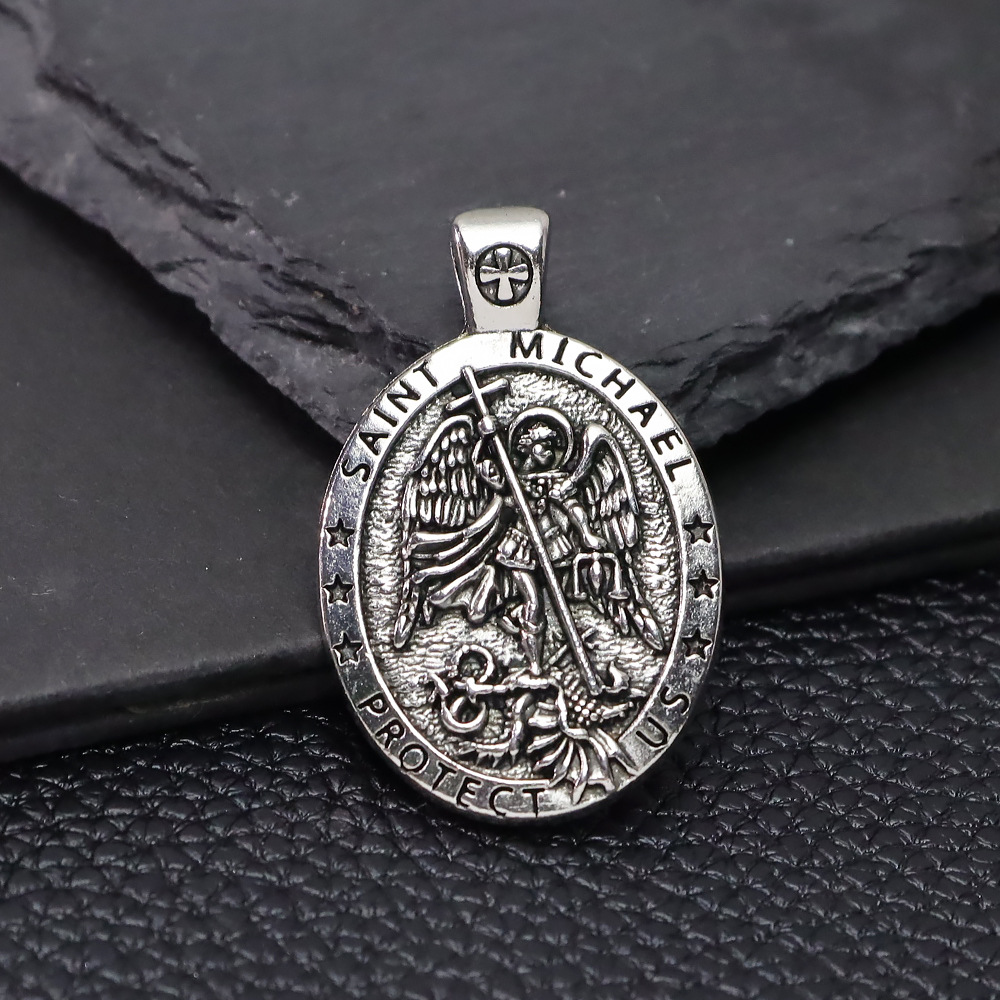 Saint Michael Alloy Pendant Saint Michael the Archangel Pendant European and American Religious DIY Jewelry Accessories Wholesale
