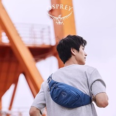 小型登山用バッグ「OSPREY」、アウトドア通勤用メンズウエストバッグ、日常カジュアル、防水素材、軽量、拡張可能