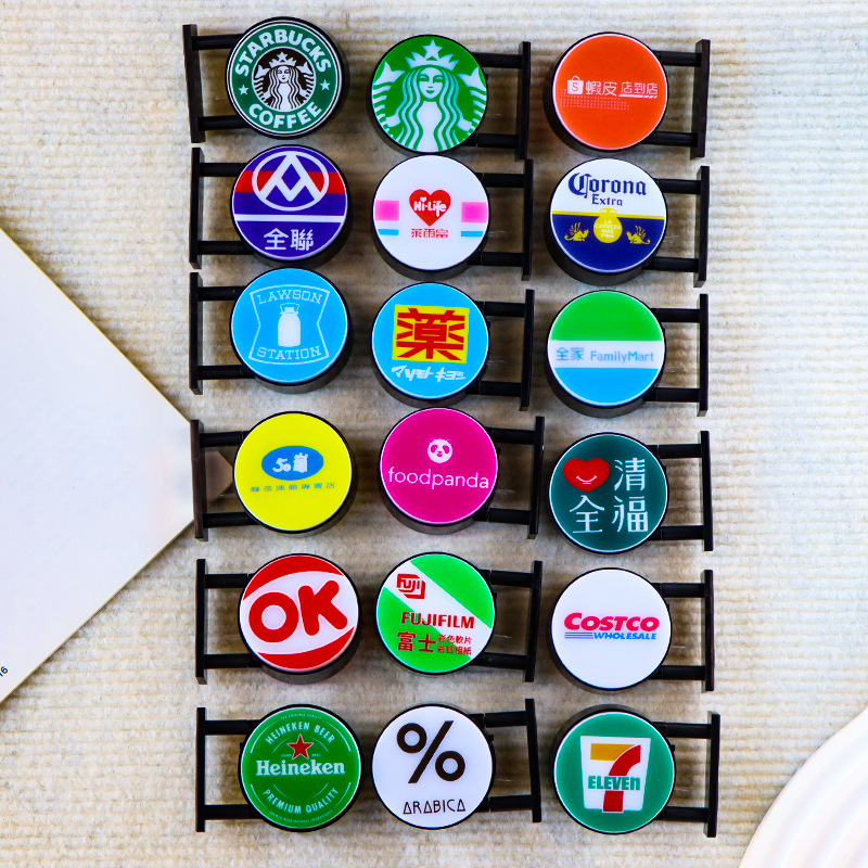 仿真台湾圆形灯牌冰箱贴 DIY招牌logo图案发光电子灯吊饰包包挂件