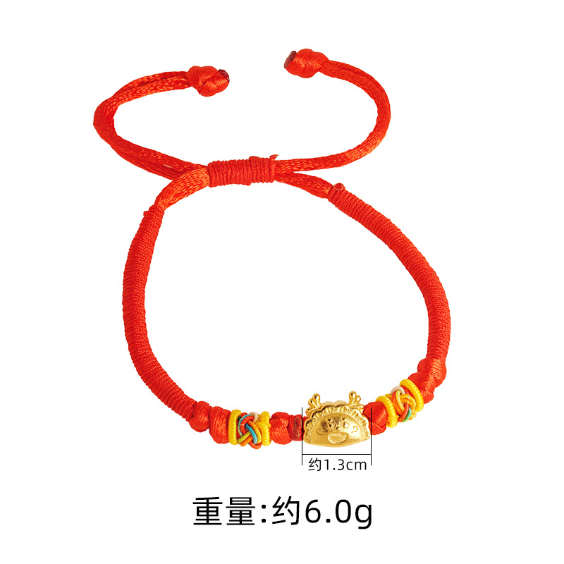 Nueva cuerda roja al vapor albóndigas Longyue Nansha pulsera de oro Ruyi nudo todo partido joyería de estilo chino popular en línea sala de estar