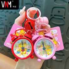 正版元气小黄鸭闹钟钥匙扣可爱书包挂件汽车钥匙链爪机小礼品批发