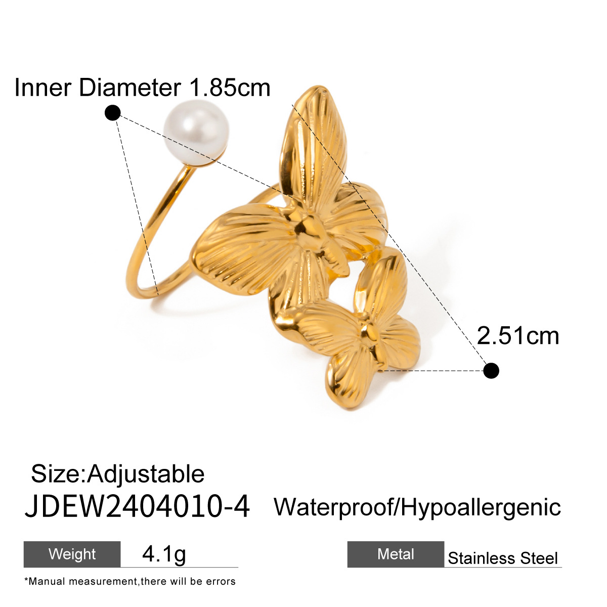 Estilo europeo y americano INS tendencia moda oro de 18k mariposa colgante de perlas colgante collar joyería no se desvanece al por mayor