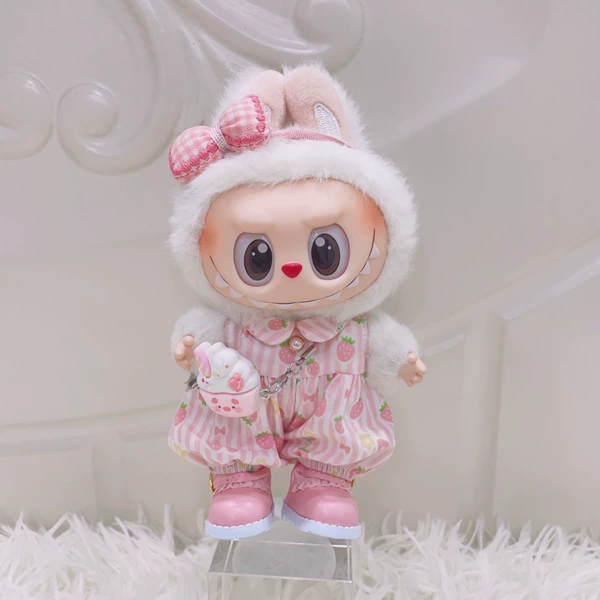 Strawberry, overall, trousers, headband with bow for ice cream